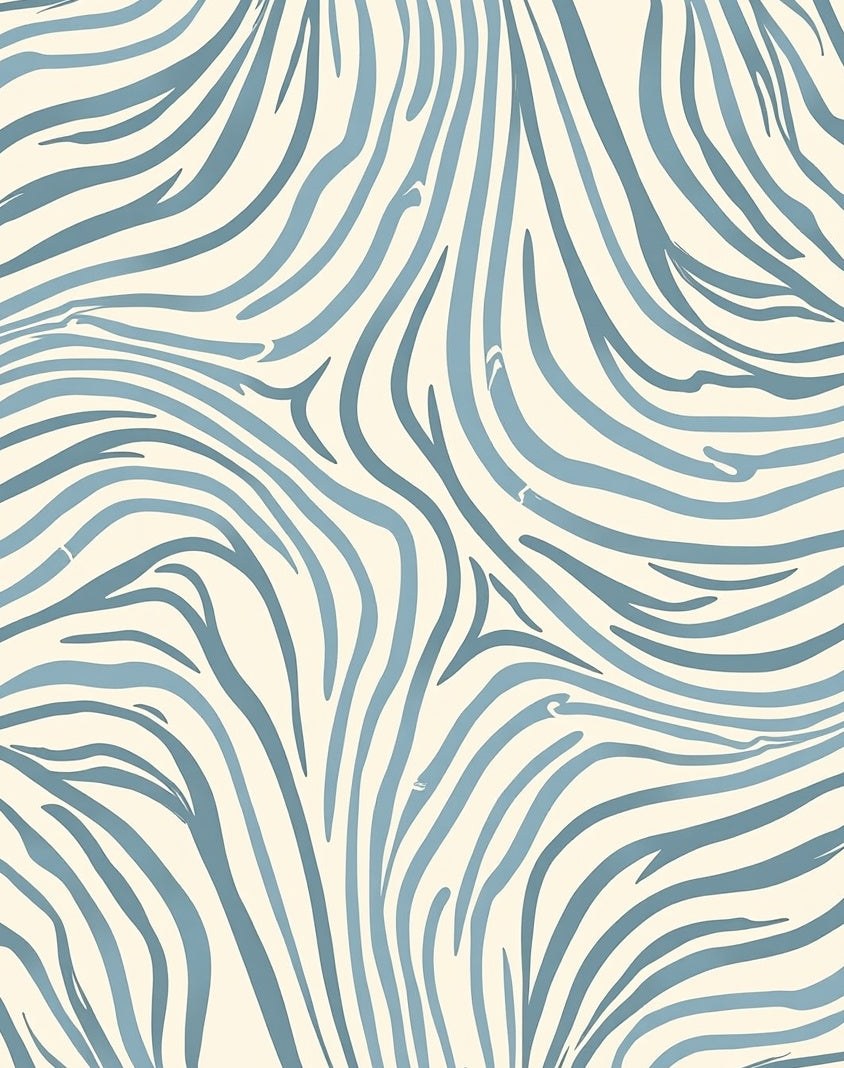 Abstract Blue Gray Zebra Stripe Pattern Rug