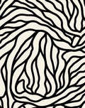 Abstract Black White Organic Lines Rug