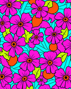 Bright Pink Flower Pattern Design Rug