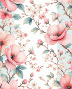 Pink Blossom Branches Pattern Rug