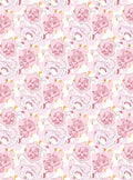 Pink Floral Line Art Pattern Rug