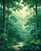 Verdant Forest Path Scene Rug