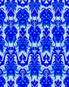 Ornate Blue Baroque Style Pattern Rug