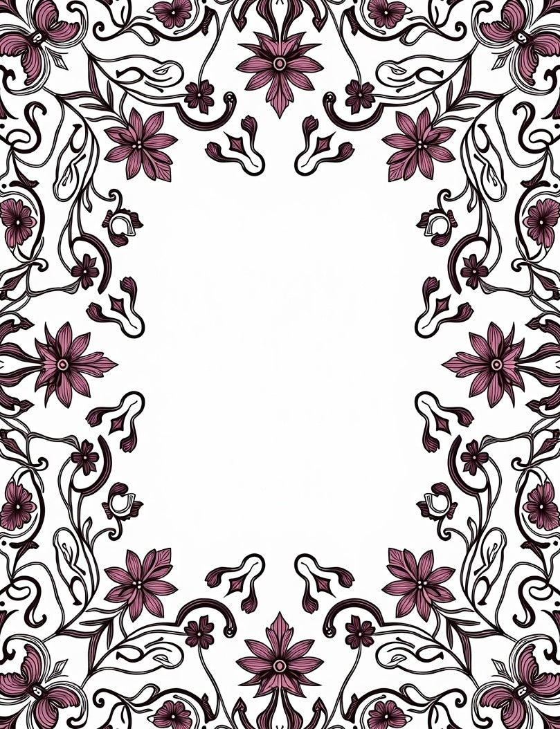 Ornate Floral Vine Pattern Rug