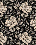 Elegant Floral Vine Black Beige Design Rug