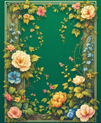 Elegant Floral Vine Frame Rug