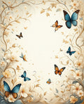 Whimsical Butterfly Floral Swirls Pattern Rug