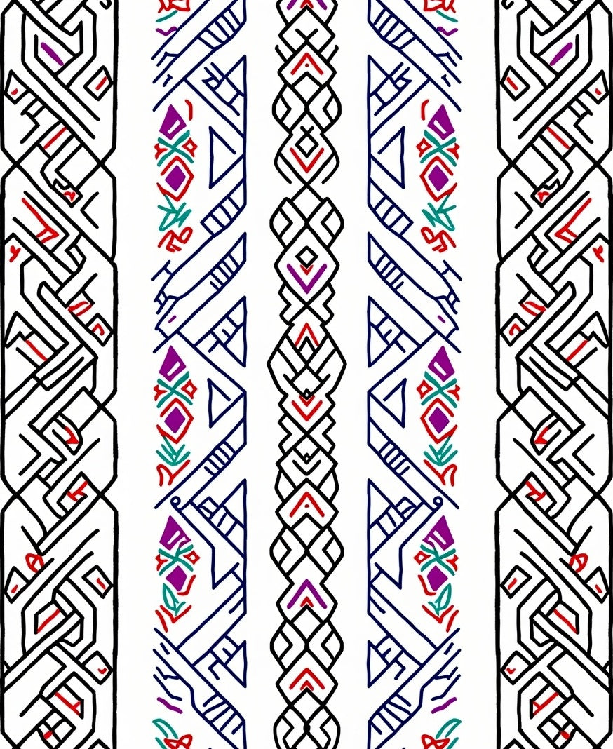 Bold Geometric Stripe Pattern Design Rug