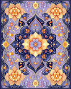 Whimsical Floral Symmetry Pattern Rug