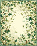 Vine And Leaf Patterned Garden Rug