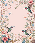 Hummingbird Floral Garden Pattern Rug