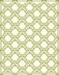 Subtle Green Leaf Patterned Design Rug