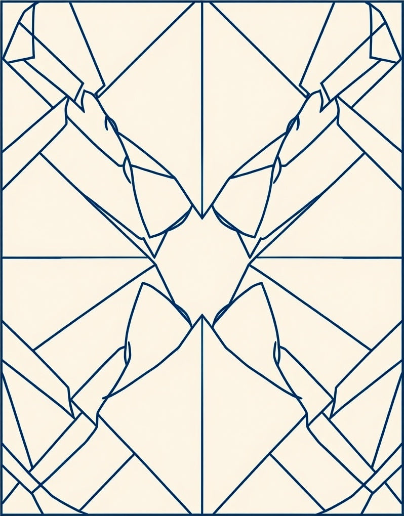 Geometric Symmetry Lines Art Rug