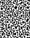 Abstract Black White Floral Pattern Rug