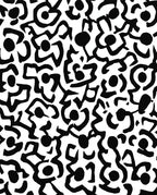Abstract Black White Floral Pattern Rug