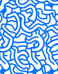 Blue Wavy Abstract Pattern Rug