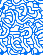 Blue Wavy Abstract Pattern Rug