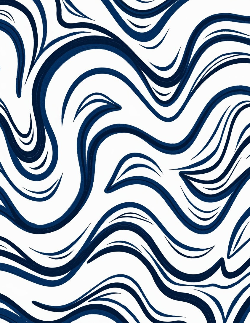 Deep Blue Abstract Swirl Rug
