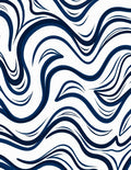 Deep Blue Abstract Swirl Rug