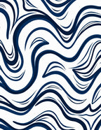 Deep Blue Abstract Swirl Rug