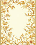 Golden Floral Vine Classic Design Rug