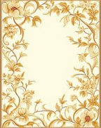 Golden Floral Vine Classic Design Rug
