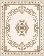 Ornate Floral Scrollwork Pattern Rug