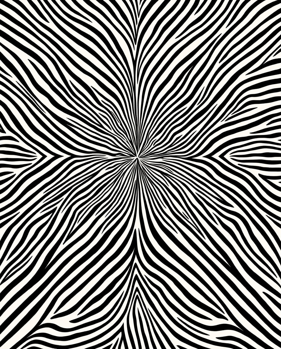 Abstract Black White Stripe Design Rug