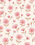 Retro Pink Daisy Floral Pattern Rug