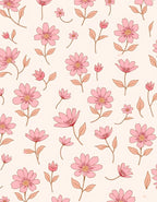Retro Pink Daisy Floral Pattern Rug