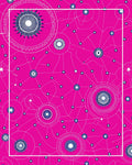 Bright Pink Starburst Geometric Connections Rug