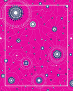 Bright Pink Starburst Geometric Connections Rug