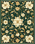 Gilded Floral Vine Pattern Design Rug