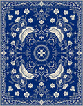 Royal Blue Floral Elegance Pattern Rug