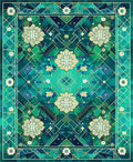 Geometric Floral Patterned Teal Rug