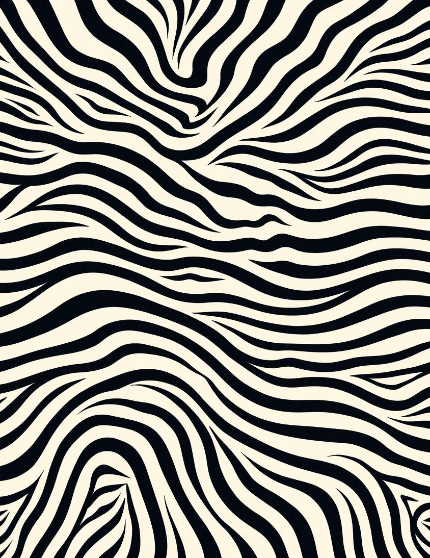 Black Cream Wild Pattern Design Rug