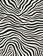 Black Cream Wild Pattern Design Rug