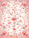 Delicate Pink Floral Vines Pattern Rug
