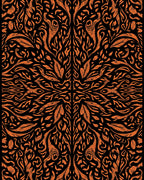 Orange Abstract Swirls Pattern Rug