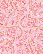 Pink Floral Swirls Pattern Rug