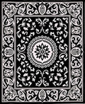 Black White Floral Mandala Design Rug