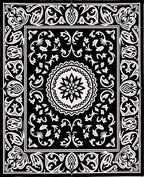 Black White Floral Mandala Design Rug