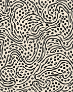 Abstract Organic Swirls Line Art Pattern Rug