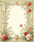Floral Botanical Vines with Borders Rug