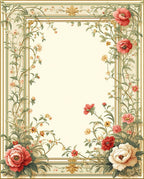 Floral Botanical Vines with Borders Rug