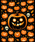 Halloween Carved Pumpkin Pattern Rug