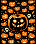 Halloween Carved Pumpkin Pattern Rug