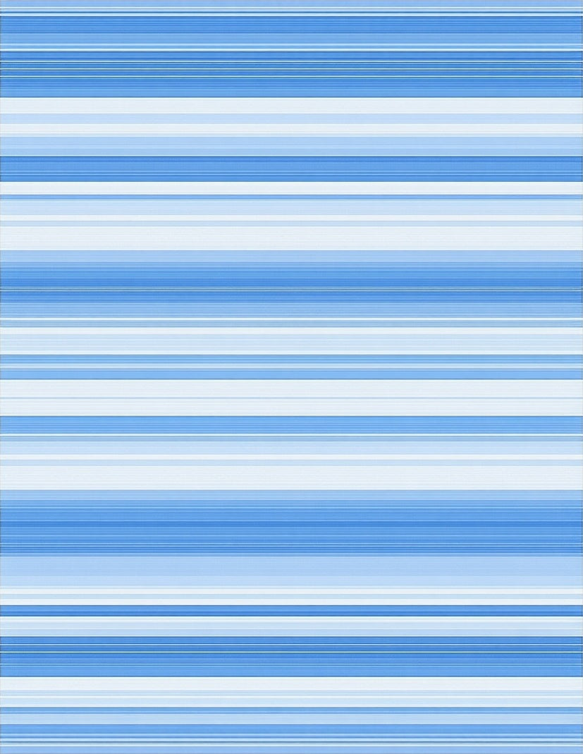 Cool Blue Striped Modern Rug