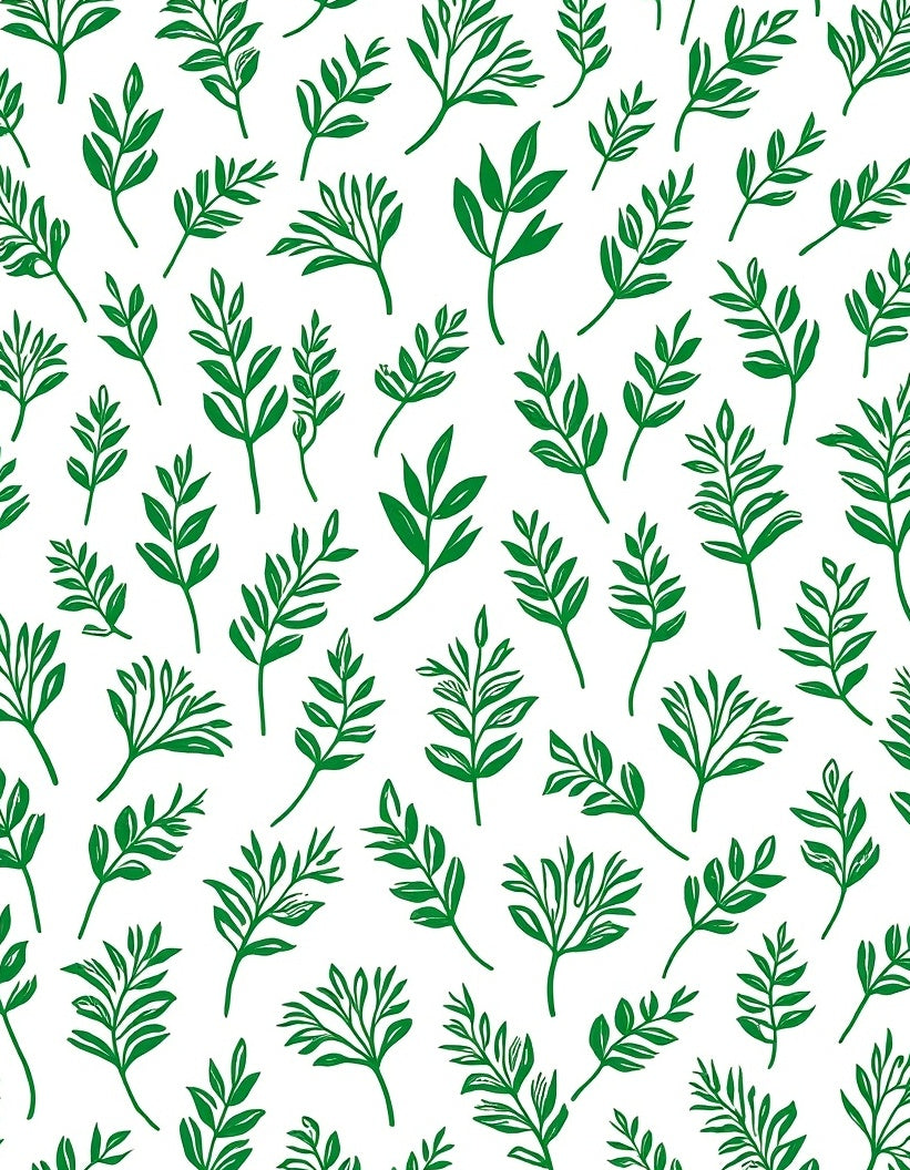 Green Leafy Botanical Pattern Rug