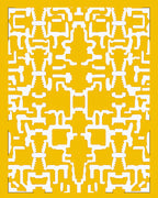 Yellow and White Geometric Tessellation Pattern Rug